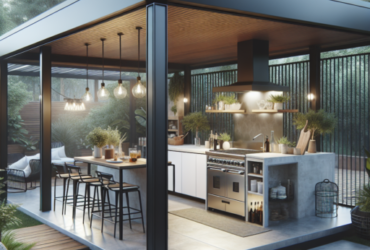 cuisine d'été couverte moderne